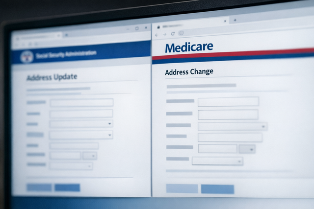 Updating SSA and Medicare address information on a computer