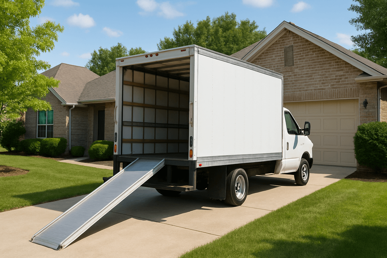 Moving truck rental parked for a DIY household move