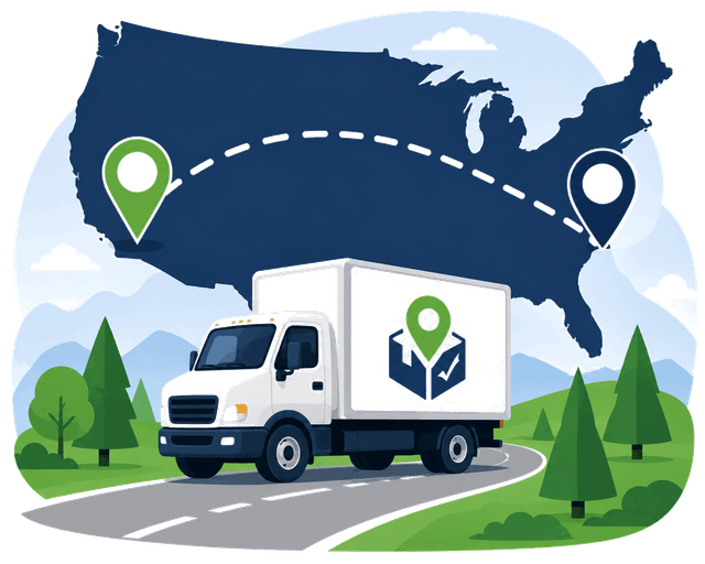 Illustration of popular moving routes on a USA map